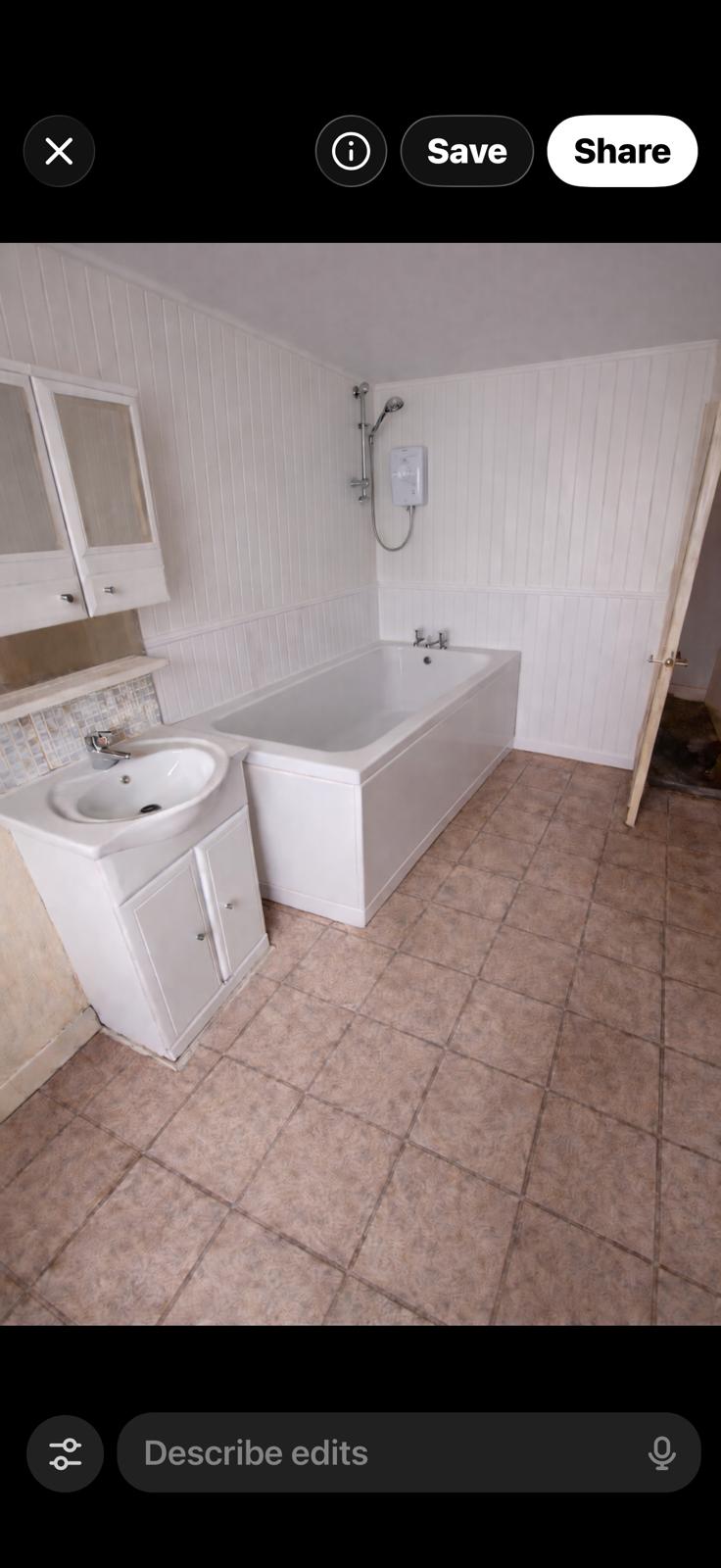 AI-assisted design visualisation of finished room