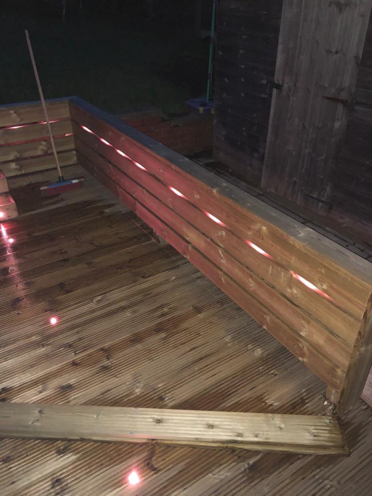Illuminated garden decking in Manchester